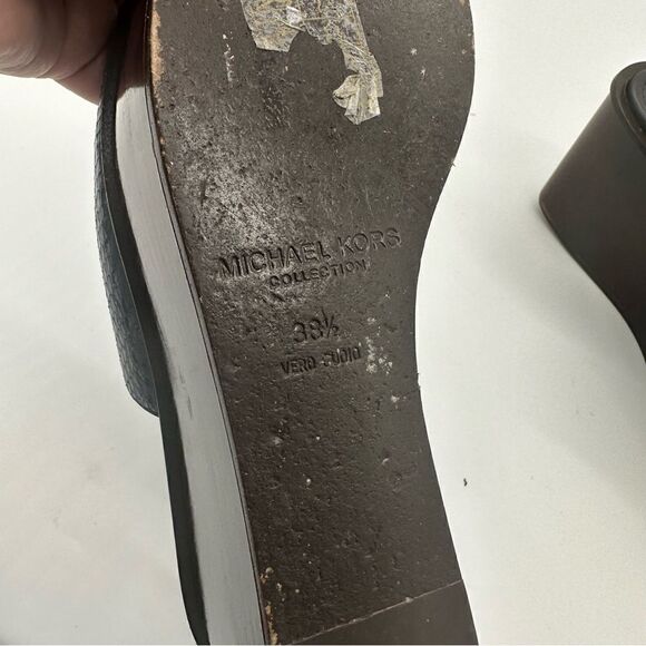 Michael Kors Collection $475 Jane Blue Leather Platform Wedge Shoes - Picture 11 of 14